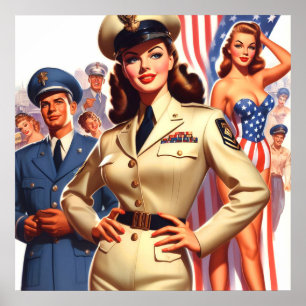 Póster Pinza militar retro