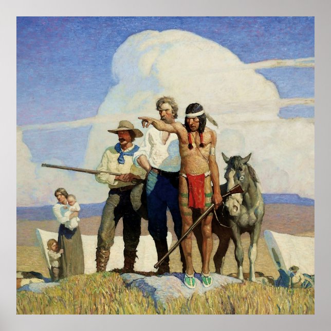 Póster Pioneers Western Art de NC Wyeth (Frente)