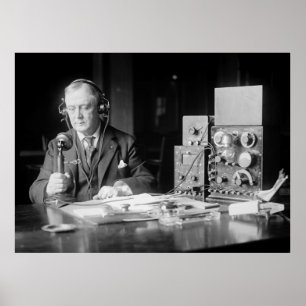 PÓSTER PIONERO DE RADIO TEMPRANO DE 1923