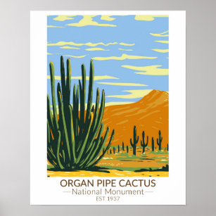 Póster Pipe de órgano Cactus Monumento Nacional Arizona