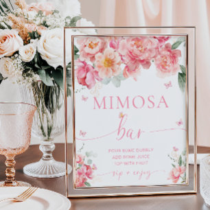 Póster Piper Peony Floral Mariposa Mimosa Bar