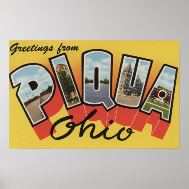 Póster Piqua, OhioGrandes EscenasPiqua, OH (Frente)