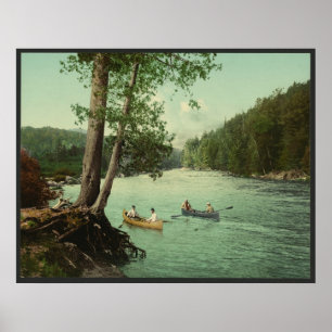 Póster Piragüismo en la corriente de montaña Adirondack