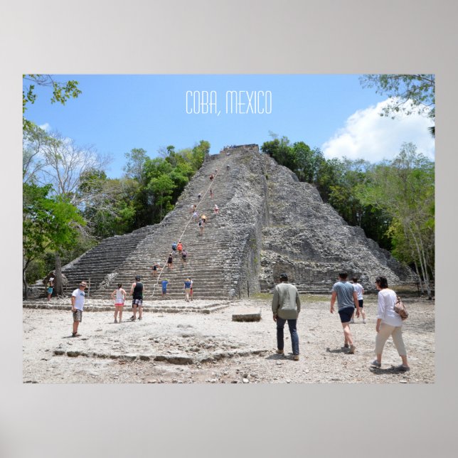 Póster Pirámide Coba Ruinas Riviera Maya México (Frente)