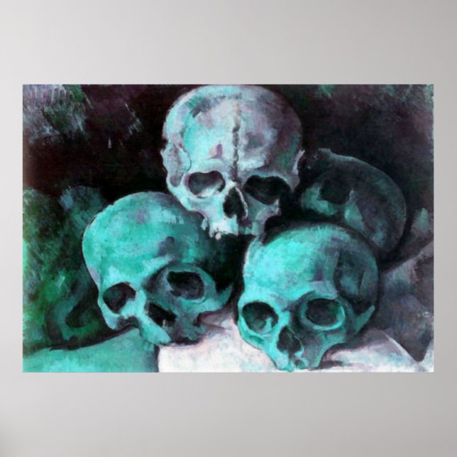 Póster Pirámide de las calaveras después de Cezanne (Frente)