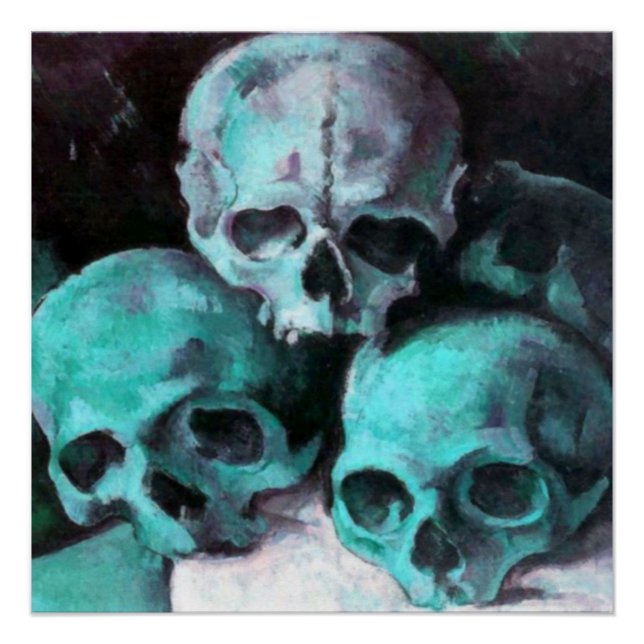 Póster Pirámide de las calaveras después de Cezanne (Anverso)
