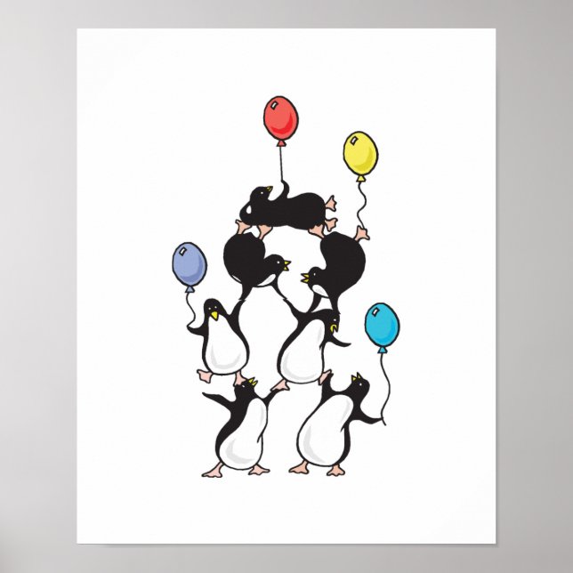 Póster pirámide de pingüinos (Frente)