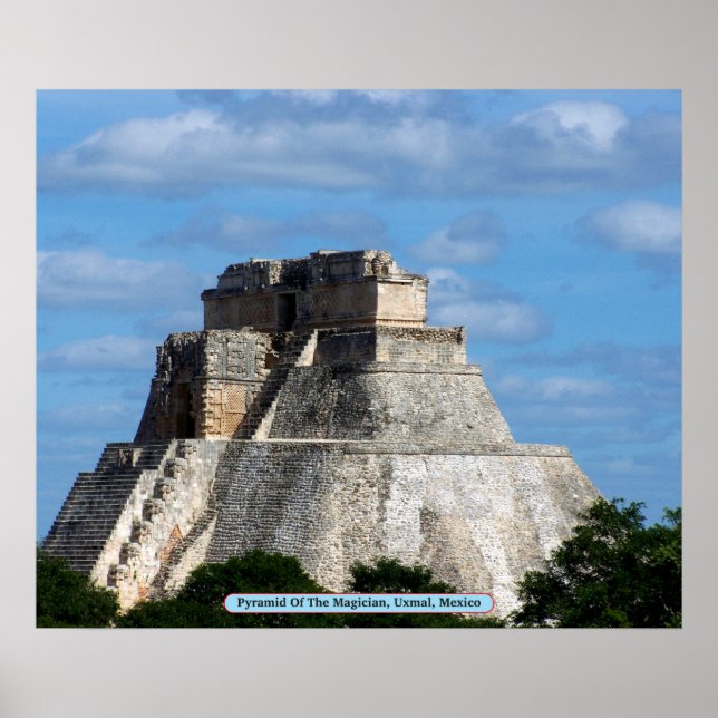 Póster Pirámide Del Mago, Uxmal, México (Frente)