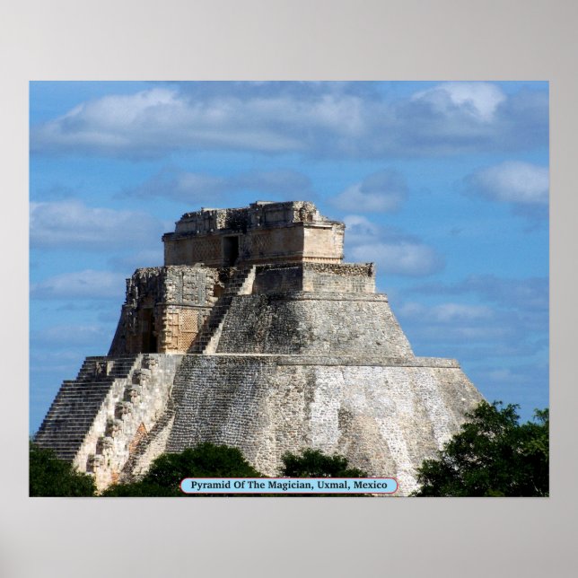 Póster Pirámide Del Mago, Uxmal, México (Frente)