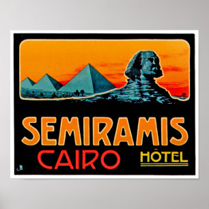 Póster Pirámide y Sphynx, El Cairo