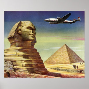 Póster Pirámides antiguas, la Gran Esfinge de Giza, Egipt