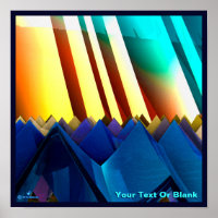 Pirámides azules y prisma