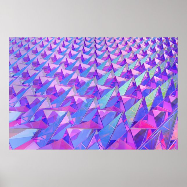 Póster Pirámides de cristal coloridas (Frente)