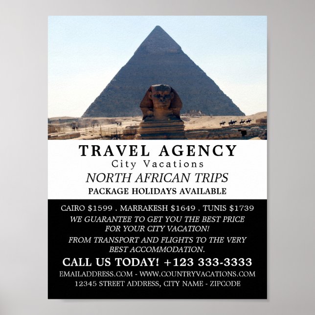 Póster Pirámides De Giza, El Cairo, Egipto, Agencia De Vi (Frente)