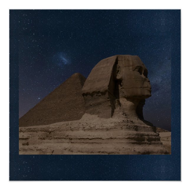 Póster Pirámides de Giza Esfinge Faraón antiguo Egipto Vi (Anverso)