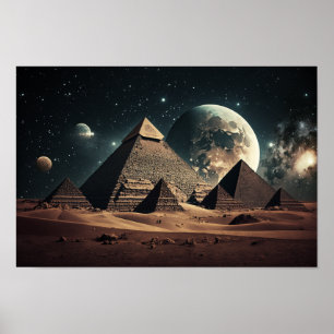 Póster Pirámides egipcias bajo un Poster místico del ciel