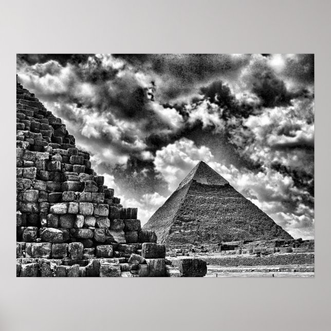 Póster Pirámides en Giza, El Cairo, Egipto (Frente)