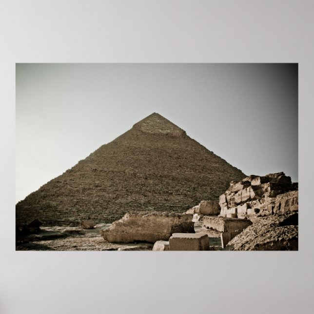 Póster Pirámides en Giza en El Cairo, Egipto (Frente)