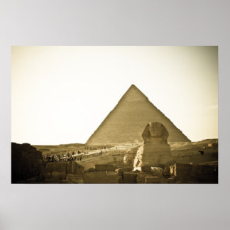Póster Pirámides en Giza en El Cairo, Egipto