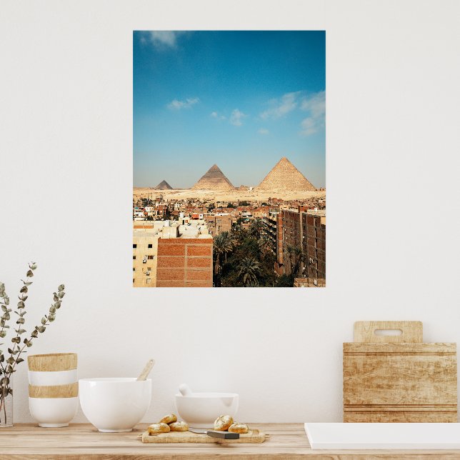 Póster Pirámides modernas del centro de Giza Poster de Eg (Cocina)