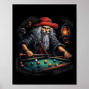 Póster Pirata Billiards Pool Jugador Buccaneer Deportes