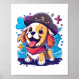 Póster Pirata de perro de Golden Retriever