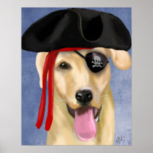 Póster Pirata del labrador amarillo