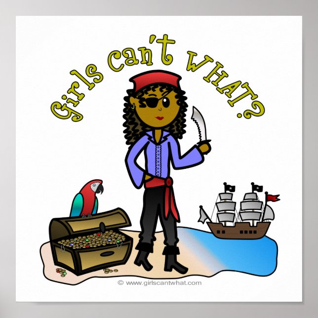 Póster Pirata femenino oscuro (Frente)