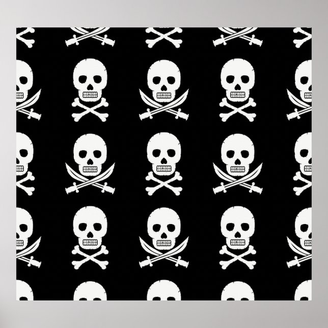 Póster Pirata Skulls Crossbone Seless Pattern (Frente)