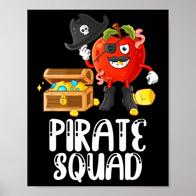 Póster Pirata Squad divertida profesora de Apple habla co (Frente)