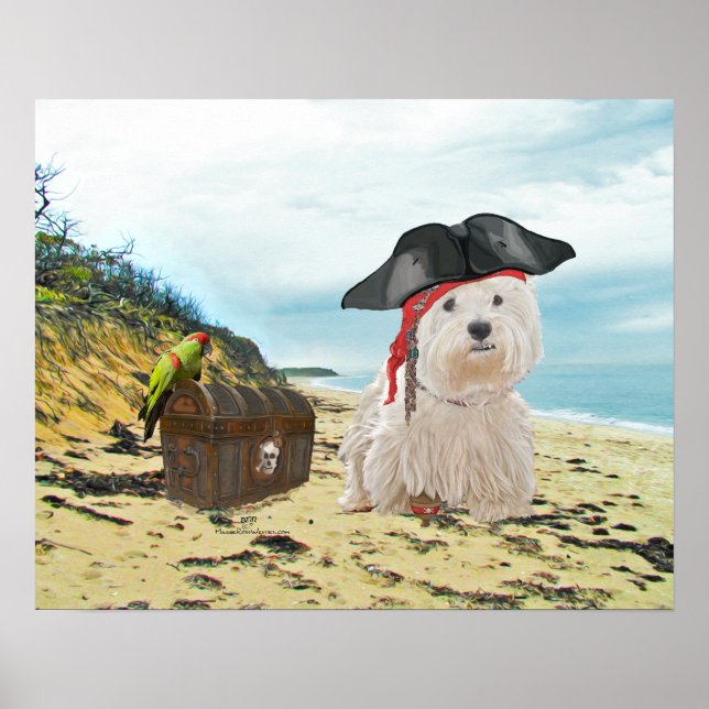 Póster Pirata Westie (Frente)