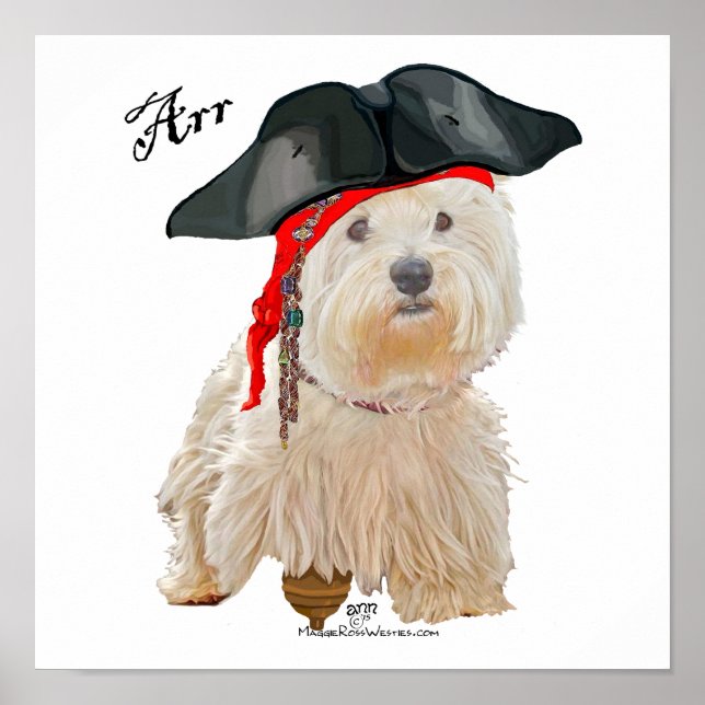 Póster Pirata Westie (Frente)