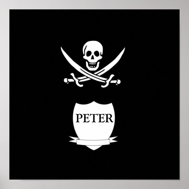 Póster Pirata y monograma (Frente)