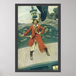 Póster Piratas antiguos, Capitán Keitt por Howard Pyle