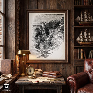 Póster Piratas antiguos, Sir Henry Morgan en el océano