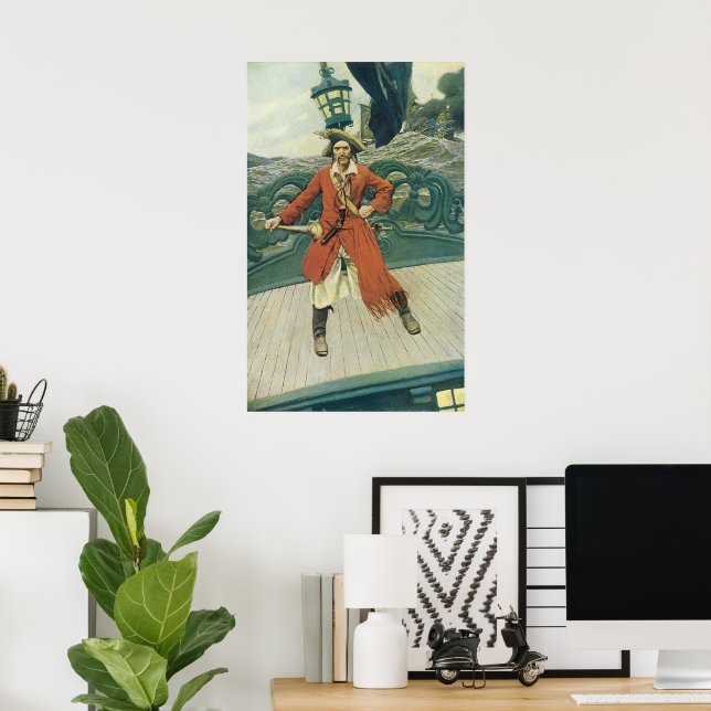 Póster Piratas de época, capitán Keitt por Howard Pyle (Oficina en casa)