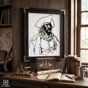 Póster Piratas de época, un boceto bucanero de Howard Pyl