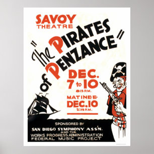 Póster Piratas de Penzance WPA 1938