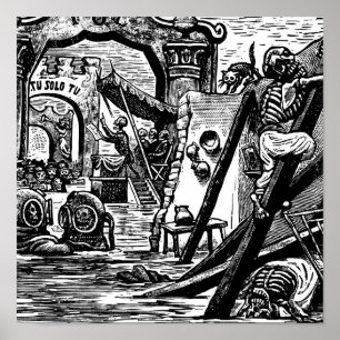Póster Piratas esqueléticos circa 1951