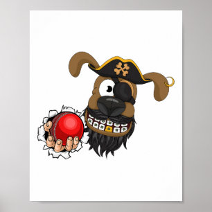 Póster Pirate Cricket Y Se Ll Crucero Caribeño Divertido 
