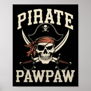 Póster Pirate Pawpaw Funny Capitán Vestido de Disfraces H