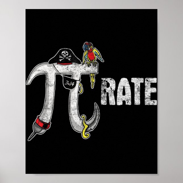Póster Pirate Pi Day Pirate Lover Fun Pi Day Tee (Frente)