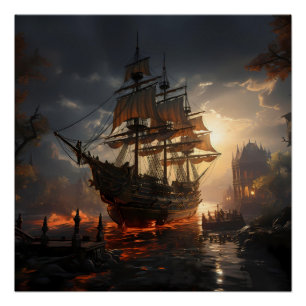 Póster Pirate Ship Art Series - Primera Edición #37