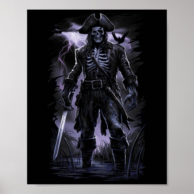 Póster Pirate Skeleton Ghost Ship Fiesta de disfraces de  (Frente)