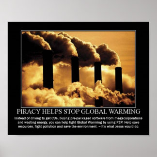 Póster Piratería. Su Verde