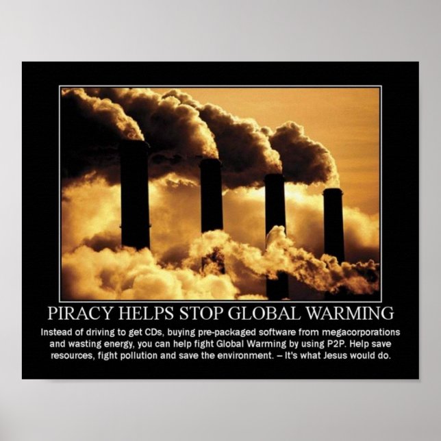 Póster Piratería. Su Verde (Frente)