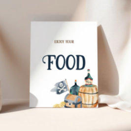 Póster Pirates Baby Shower Food Rótulo