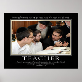 Póster Pirkei Avot Teacher Cita Inglés Hebreo