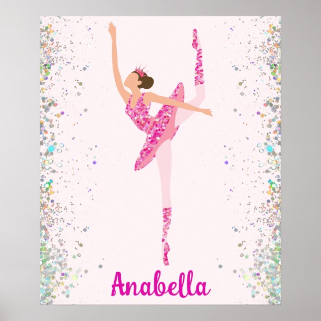 Póster Pirouette Ballerina, una Purpurina rosa de pelo os (Frente)