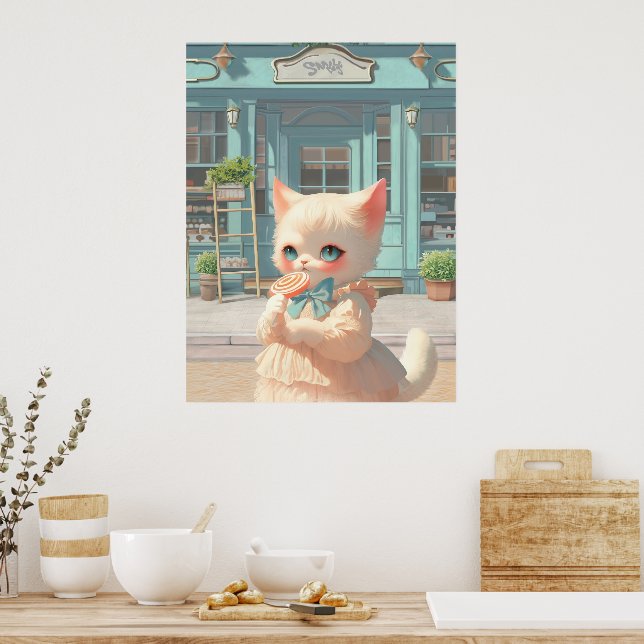 Póster Piruleta Mágica: Tienda de Dulces del Gato Bebé Ba (Cocina)